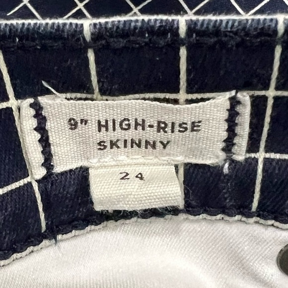 Madewell 9" High Rise Skinny Windowpane Plaid Jeans Size 24 Women’s - Picture 4 of 6